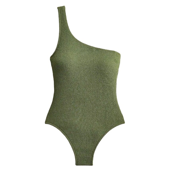 J. Crew Swim J Crew Textured One Shoulder Onepiece Swimsuit In